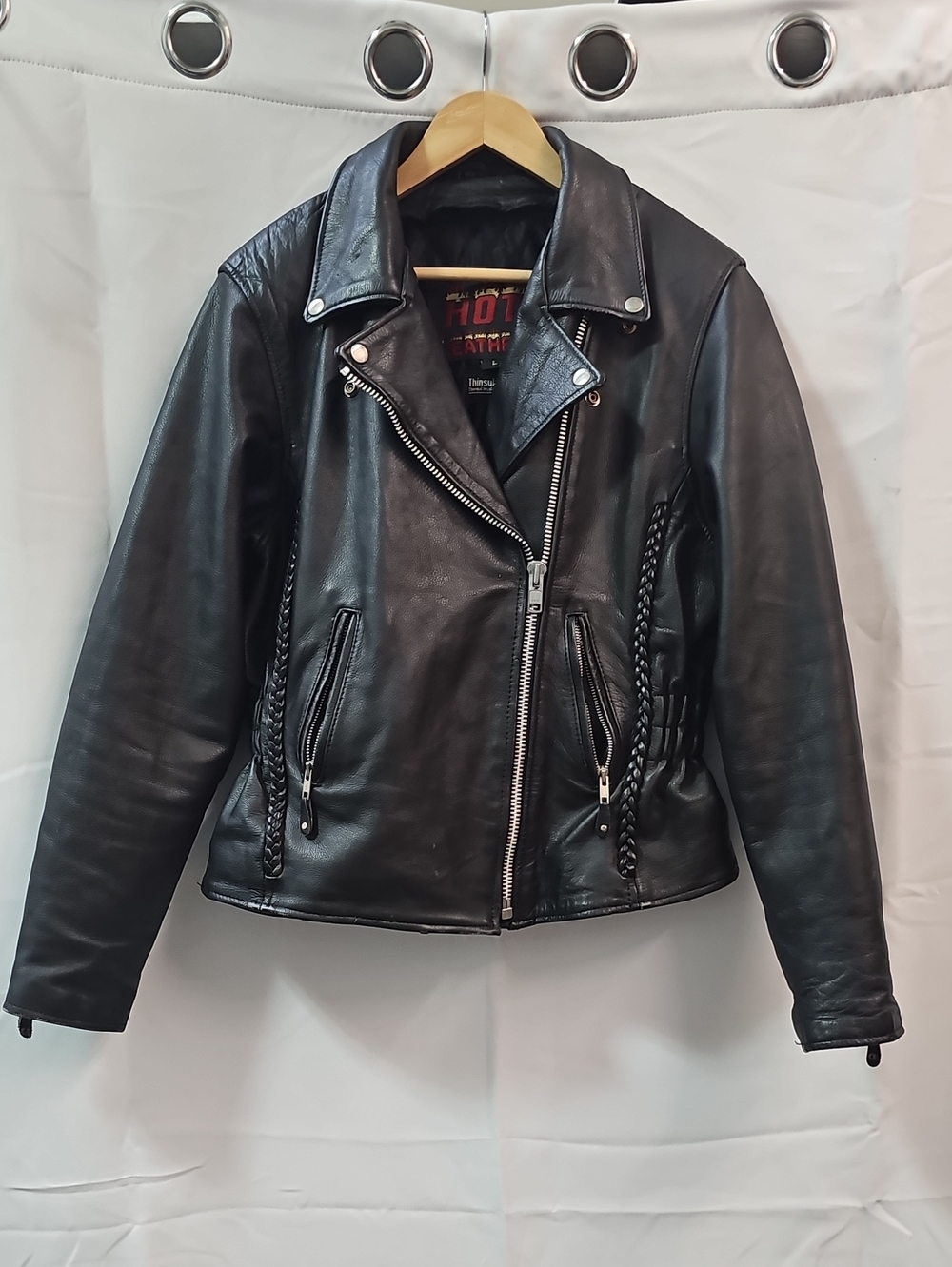 HOT LEATHER WOMENS BRAIDED MOTORCYCLE JACKET BFPM-09-261